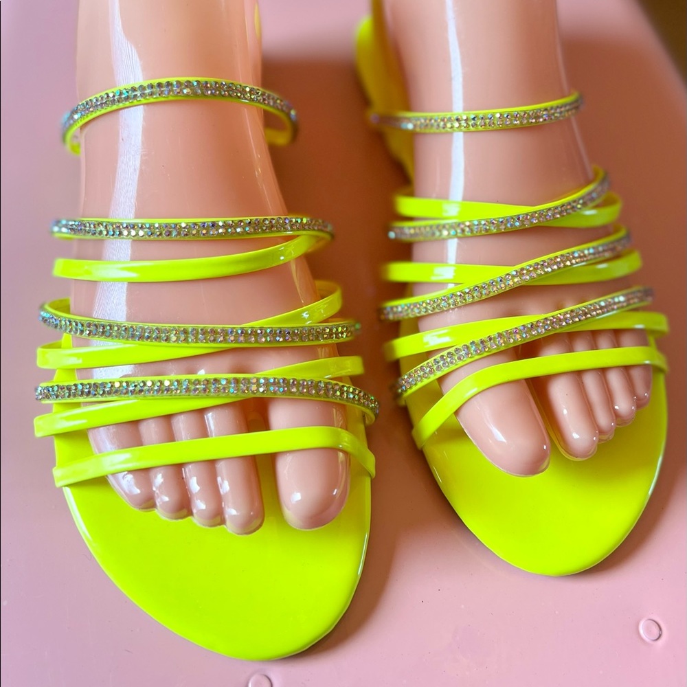 Neon diamond sandals